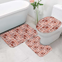 Vintage Aloha Block Quilt Bathroom Set Red Inspired Lei Motifs - Polynesian Pride