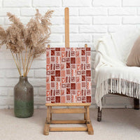 Vintage Aloha Block Quilt Canvas Wall Art Red Inspired Lei Motifs - Polynesian Pride