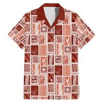 Vintage Aloha Block Quilt Family Matching Mermaid Dress and Hawaiian Shirt Red Inspired Lei Motifs - Polynesian Pride