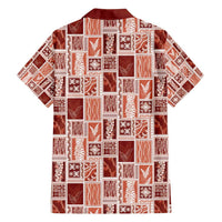 Vintage Aloha Block Quilt Family Matching Summer Maxi Dress and Hawaiian Shirt Red Inspired Lei Motifs - Polynesian Pride