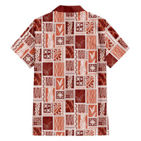Vintage Aloha Block Quilt Hawaiian Shirt Red Inspired Lei Motifs LT9 - Polynesian Pride