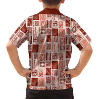 Vintage Aloha Block Quilt Hawaiian Shirt Red Inspired Lei Motifs LT9 - Polynesian Pride
