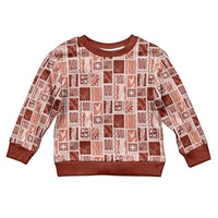 Vintage Aloha Block Quilt Kid Ugly Christmas Sweater Red Inspired Lei Motifs - Polynesian Pride