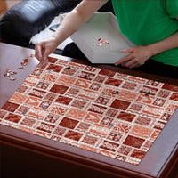 Vintage Aloha Block Quilt Puzzle Red Inspired Lei Motifs - Polynesian Pride