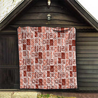 Vintage Aloha Block Quilt Quilt Red Inspired Lei Motifs - Polynesian Pride