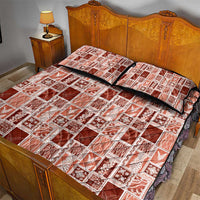 Vintage Aloha Block Quilt Quilt Bed Set Red Inspired Lei Motifs - Polynesian Pride