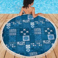 Vintage Hawaiian Quilting Patterns Beach Blanket Blue Style Tribal Fabric Patchwork - Polynesian Pride