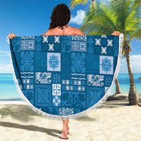 Vintage Hawaiian Quilting Patterns Beach Blanket Blue Style Tribal Fabric Patchwork - Polynesian Pride