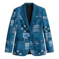 Vintage Hawaiian Quilting Patterns Blazer Blue Style Tribal Fabric Patchwork - Polynesian Pride
