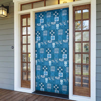 Vintage Hawaiian Quilting Patterns Door Cover Blue Style Tribal Fabric Patchwork - Polynesian Pride