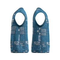 Vintage Hawaiian Quilting Patterns Christmas Knitted V-Neck Vest Blue Style Tribal Fabric Patchwork - Polynesian Pride