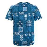 Vintage Hawaiian Quilting Patterns Rugby Jersey Blue Style Tribal Fabric Patchwork - Polynesian Pride