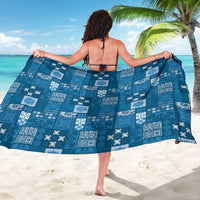 Vintage Hawaiian Quilting Patterns Sarong Blue Style Tribal Fabric Patchwork - Polynesian Pride