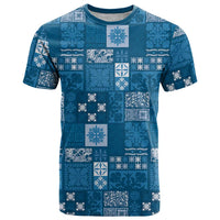 Vintage Hawaiian Quilting Patterns T Shirt Blue Style Tribal Fabric Patchwork - Polynesian Pride