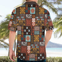 Vintage Hawaiian Quilting Patterns Hawaiian Shirt Brown Style Tribal Fabric Patchwork - Polynesian Pride