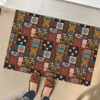 Vintage Hawaiian Quilting Patterns Rubber Doormat Brown Style Tribal Fabric Patchwork - Polynesian Pride