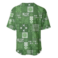 Vintage Hawaiian Quilting Patterns Baseball Jersey Green Style Tribal Fabric Patchwork - Polynesian Pride
