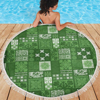 Vintage Hawaiian Quilting Patterns Beach Blanket Green Style Tribal Fabric Patchwork - Polynesian Pride