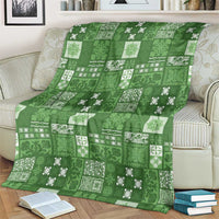 Vintage Hawaiian Quilting Patterns Blanket Green Style Tribal Fabric Patchwork - Polynesian Pride