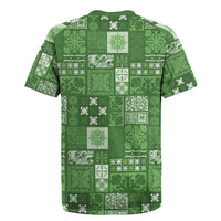 Vintage Hawaiian Quilting Patterns Rugby Jersey Green Style Tribal Fabric Patchwork - Polynesian Pride