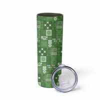 Vintage Hawaiian Quilting Patterns Skinny Tumbler Green Style Tribal Fabric Patchwork - Polynesian Pride