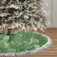 Vintage Hawaiian Quilting Patterns Tree Skirt Green Style Tribal Fabric Patchwork - Polynesian Pride