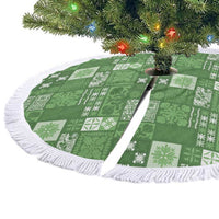 Vintage Hawaiian Quilting Patterns Tree Skirt Green Style Tribal Fabric Patchwork - Polynesian Pride