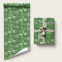 Vintage Hawaiian Quilting Patterns Wrapping Paper Green Style Tribal Fabric Patchwork - Polynesian Pride