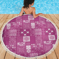 Vintage Hawaiian Quilting Patterns Beach Blanket Pink Style Tribal Fabric Patchwork - Polynesian Pride