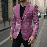 Vintage Hawaiian Quilting Patterns Blazer Pink Style Tribal Fabric Patchwork - Polynesian Pride