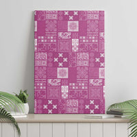 Vintage Hawaiian Quilting Patterns Canvas Wall Art Pink Style Tribal Fabric Patchwork - Polynesian Pride