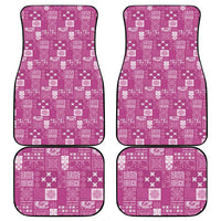 Vintage Hawaiian Quilting Patterns Car Mats Pink Style Tribal Fabric Patchwork - Polynesian Pride