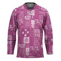 Vintage Hawaiian Quilting Patterns Hockey Jersey Pink Style Tribal Fabric Patchwork - Polynesian Pride