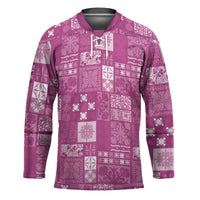Vintage Hawaiian Quilting Patterns Hockey Jersey Pink Style Tribal Fabric Patchwork - Polynesian Pride
