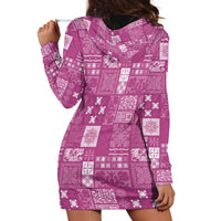 Vintage Hawaiian Quilting Patterns Hoodie Dress Pink Style Tribal Fabric Patchwork - Polynesian Pride