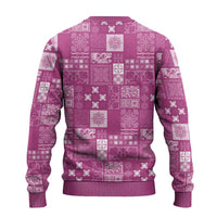 Vintage Hawaiian Quilting Patterns Ugly Christmas Sweater Pink Style Tribal Fabric Patchwork - Polynesian Pride