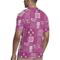 Vintage Hawaiian Quilting Patterns Rugby Jersey Pink Style Tribal Fabric Patchwork - Polynesian Pride