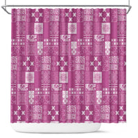 Vintage Hawaiian Quilting Patterns Shower Curtain Pink Style Tribal Fabric Patchwork - Polynesian Pride