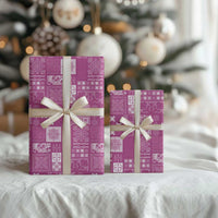 Vintage Hawaiian Quilting Patterns Wrapping Paper Pink Style Tribal Fabric Patchwork - Polynesian Pride