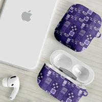 Vintage Hawaiian Quilting Patterns AirPods Case Purple Style Tribal Fabric Patchwork - Polynesian Pride
