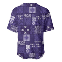 Vintage Hawaiian Quilting Patterns Baseball Jersey Purple Style Tribal Fabric Patchwork - Polynesian Pride
