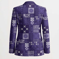 Vintage Hawaiian Quilting Patterns Blazer Purple Style Tribal Fabric Patchwork - Polynesian Pride
