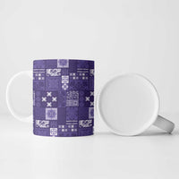 Vintage Hawaiian Quilting Patterns Ceramic Mug Purple Style Tribal Fabric Patchwork - Polynesian Pride