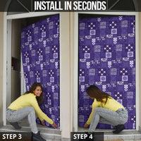 Vintage Hawaiian Quilting Patterns Door Cover Purple Style Tribal Fabric Patchwork - Polynesian Pride