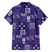 Vintage Hawaiian Quilting Patterns Family Matching Mermaid Dress and Hawaiian Shirt Purple Style Tribal Fabric Patchwork - Polynesian Pride
