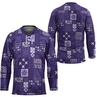 Vintage Hawaiian Quilting Patterns Hockey Jersey Purple Style Tribal Fabric Patchwork - Polynesian Pride