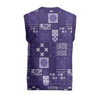 Vintage Hawaiian Quilting Patterns Christmas Knitted V-Neck Vest Purple Style Tribal Fabric Patchwork - Polynesian Pride