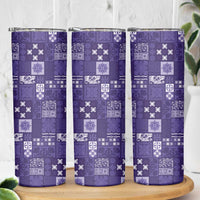 Vintage Hawaiian Quilting Patterns Skinny Tumbler Purple Style Tribal Fabric Patchwork - Polynesian Pride