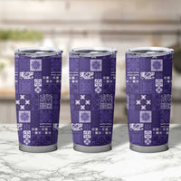 Vintage Hawaiian Quilting Patterns Tumbler Cup Purple Style Tribal Fabric Patchwork - Polynesian Pride