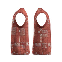 Vintage Hawaiian Quilting Patterns Christmas Knitted V-Neck Vest Red Style Tribal Fabric Patchwork - Polynesian Pride